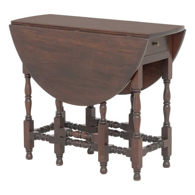Jacobean Style Rosewood Gate Leg Drop Leaf Table For Sale