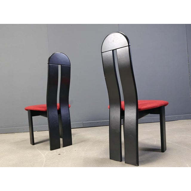 Black Postmodern Dining Chairs, 1980s, Set of 6 For Sale - Image 8 of 16