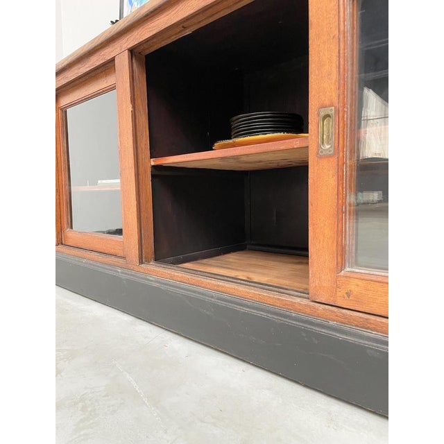 Oak Sideboard with Glass Doors, 1950s For Sale - Image 18 of 18