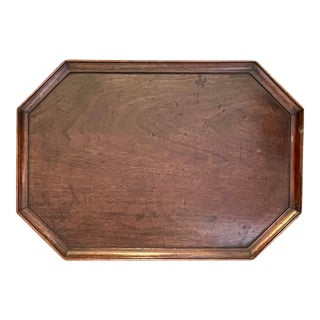 Antique Early 19th Century English George III Carved Mahogany Octagonal Tray For Sale