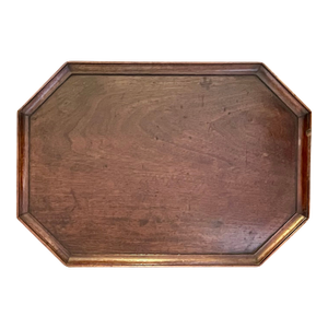 Antique Early 19th Century English George III Carved Mahogany Octagonal Tray