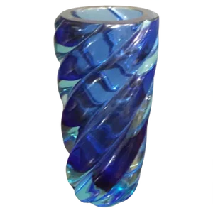 Mid-Century Modern Vase in Blue Murano Glass