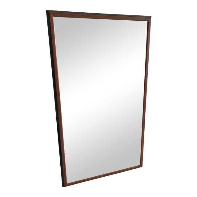 Vintage MidCentury Black Wood Mirror Chairish