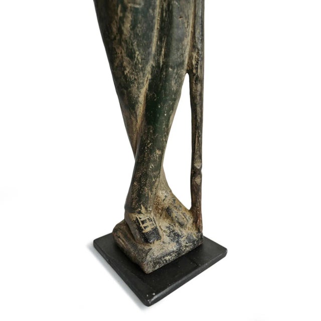 Orange Old Colonial Wood Figure Mali For Sale - Image 8 of 9