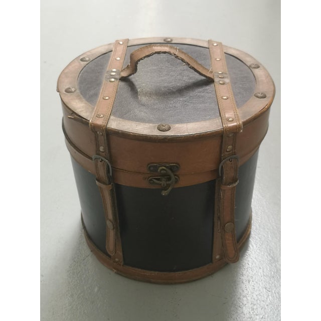 Vintage Round Wooden Hatbox, 1950s For Sale - Image 12 of 13