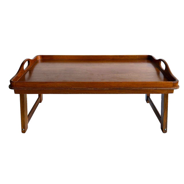 Mid-Century Modern 1970s Teak Wood Folding Bed Tray/Lap Desk For Sale - Image 3 of 10