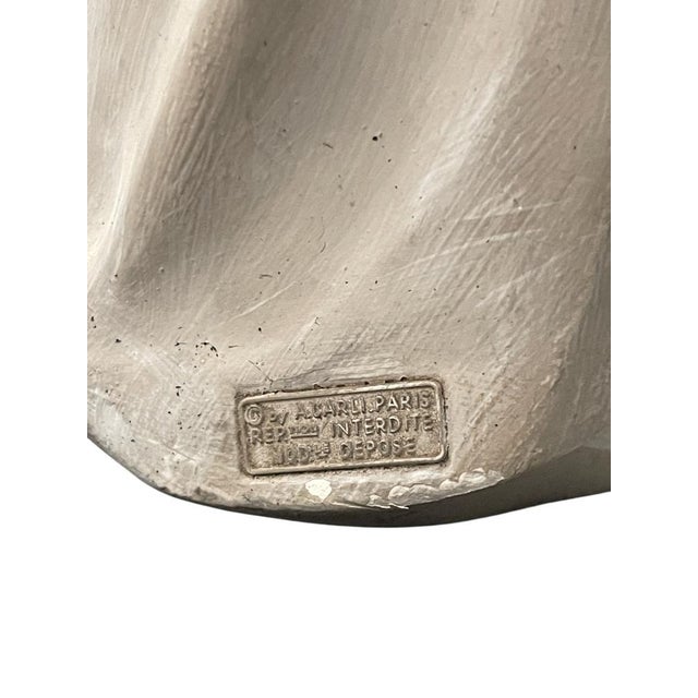 Black Vintage African Sculptural Plaster Lamp, 1950s For Sale - Image 8 of 11