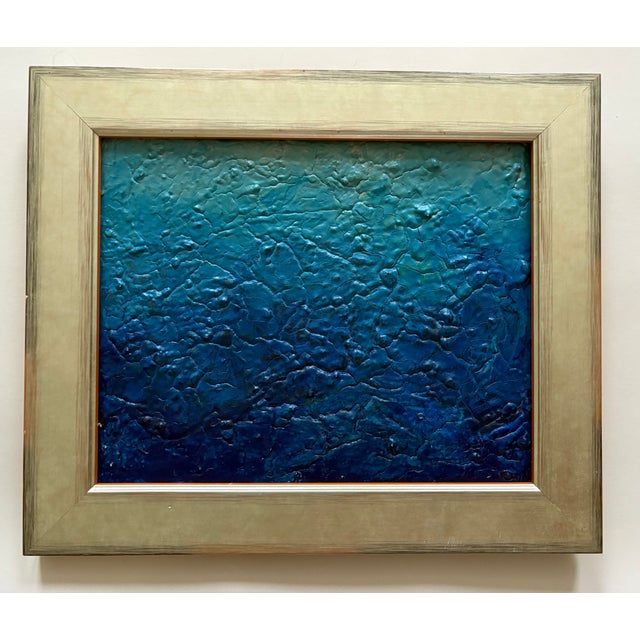 Modern 1980s Oil Painting - Ocean Blue For Sale - Image 3 of 13