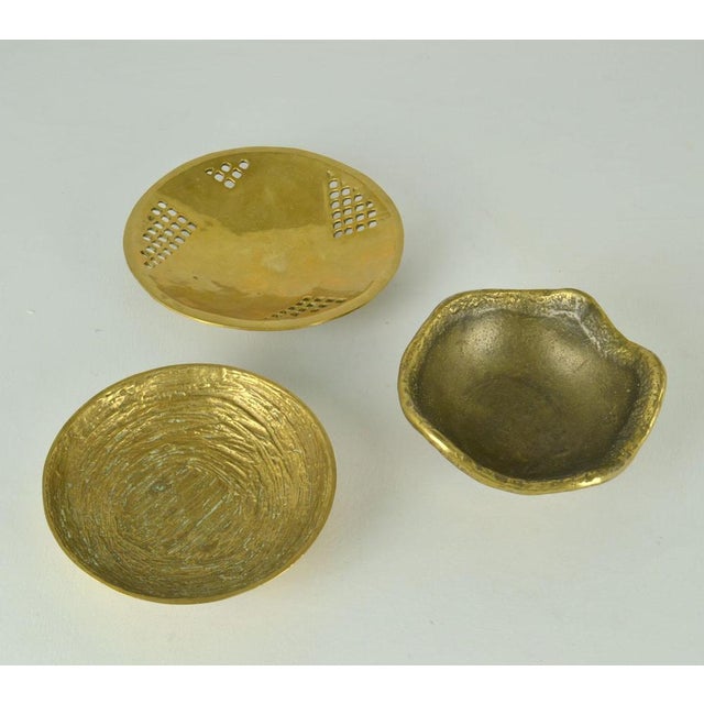 Decorative Organic Bronze Bowls, 1970s, Set of 3 For Sale - Image 4 of 17