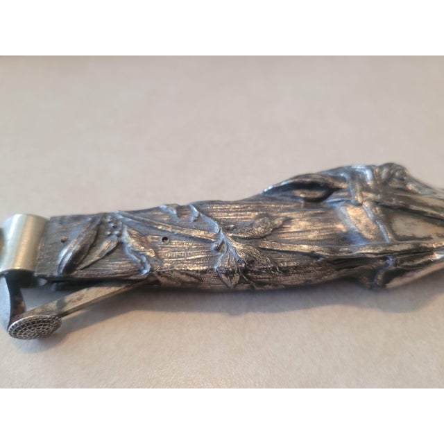 Antique C1890 Silver Plate Horse Head Figural Cigar Cutter Equestrian For Sale - Image 4 of 6