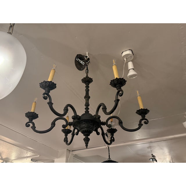 Vintage Mauldin Lighting Bespoke Spanish Revival Chandelier For Sale - Image 4 of 12