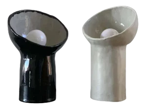 Design Freres Black and White Cyclope Lamps - Set of 2