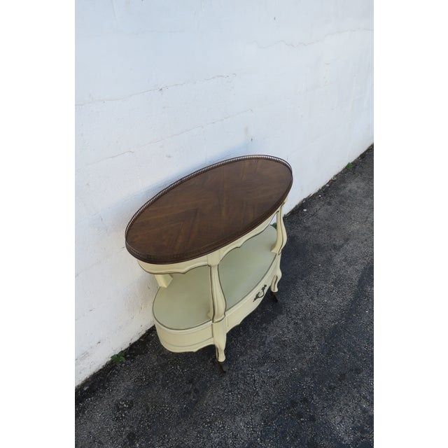 1960s White Furniture French Pained Two Tiers Bar Liquor Cart Server For Sale - Image 16 of 18
