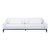 Restoration Hardware Italia Modern 3-Seat White Sofa With Clean Lines and Bronze Legs For Sale