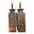Vintage Abstract Carved Ceramic Lamps - A Pair For Sale