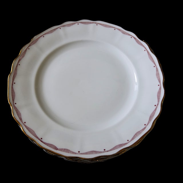 Vintage Dining Plates with Gold and Red Pattern from Rörstrand, Set of 5 For Sale - Image 6 of 6