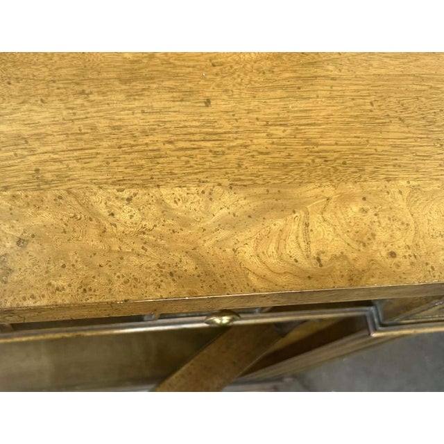 William Doezema for Mastercraft Attributed Hollywood Regency Neoclassical Sideboard - Walnut and Burlwood 80" X 20" X 31" - Circa Early 1960s For Sale In Saint Louis - Image 6 of 10