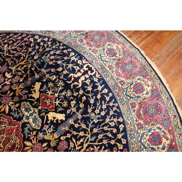 Textile Antique Indian Pictorial Rug - 10'10" x 10'11" For Sale - Image 7 of 12