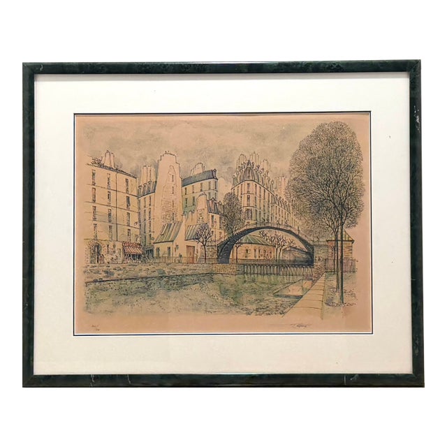 Rolf Rafflewski Paris La Pointe De Ile San Louis Signed Lithograph For Sale