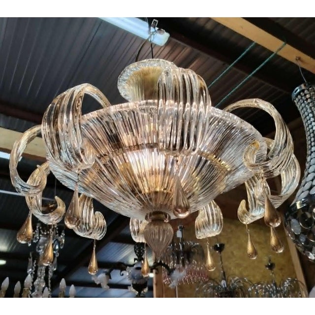 Vintage Murano Chandelier in Clear Blown Glass, 1950s For Sale - Image 4 of 7