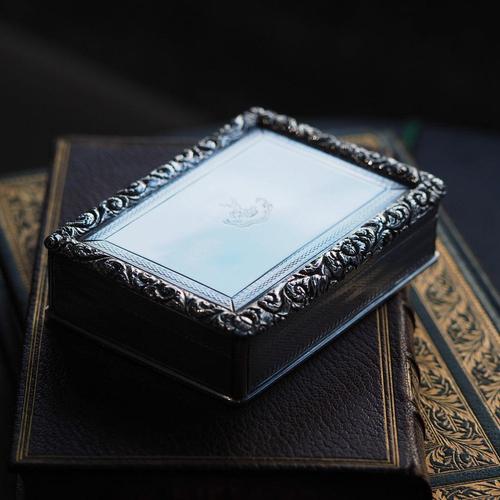 Large Antique Georgian Silver Table Snuff Box with Floral Chased Border from Joseph Willmore, 1832 For Sale - Image 4 of 18