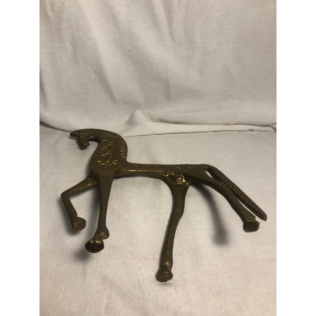 Mid 20th Century Mid Century Frederic Weinberg Style Brass Etruscan Horses - Set of 2 For Sale - Image 5 of 11