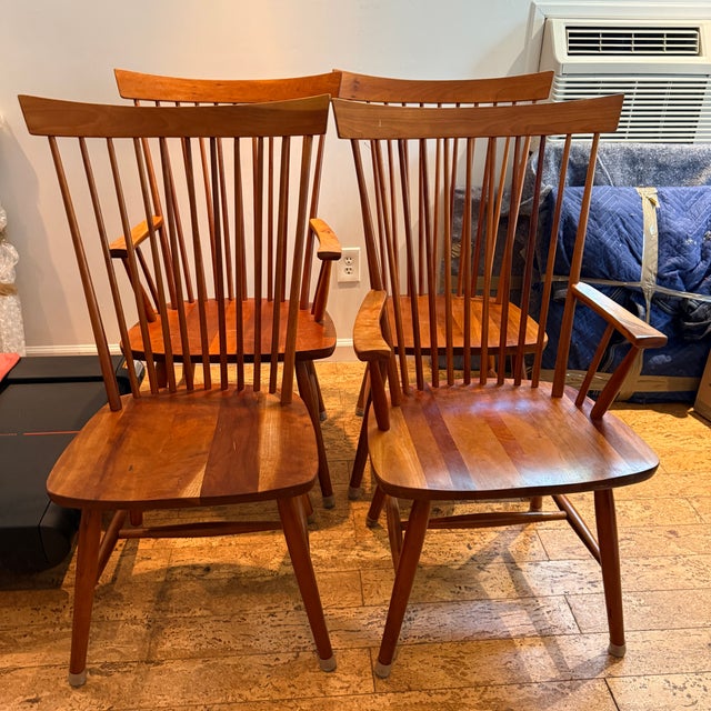 Set of 4 RH Lemieur Windsor Dining Chairs A beautiful set of four hardwood dining chairs - two arm chairs and two side...