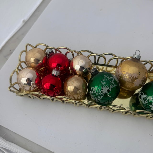 Metal 1950s Shiny Brite Christmas Ornaments With Mica Design- 15 Ornaments For Sale - Image 7 of 9