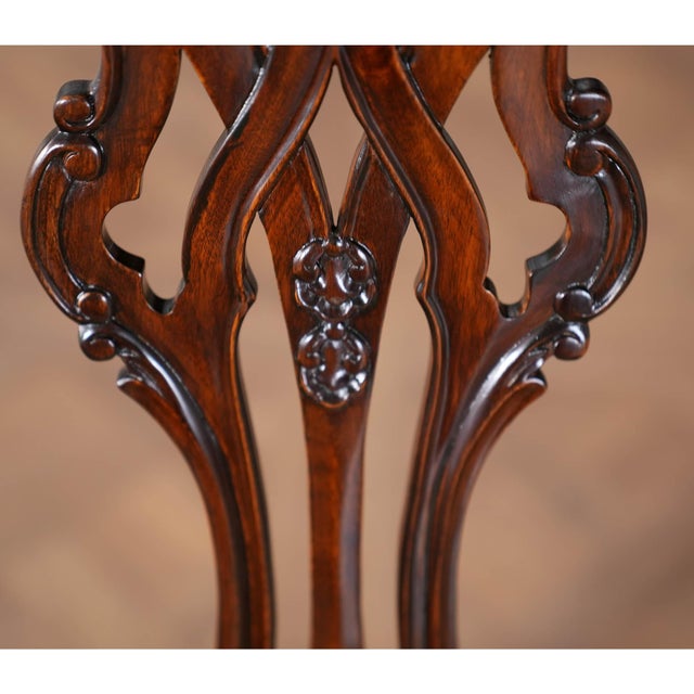 Brown Essex Chippendale Chairs, Set of 10 For Sale - Image 8 of 12