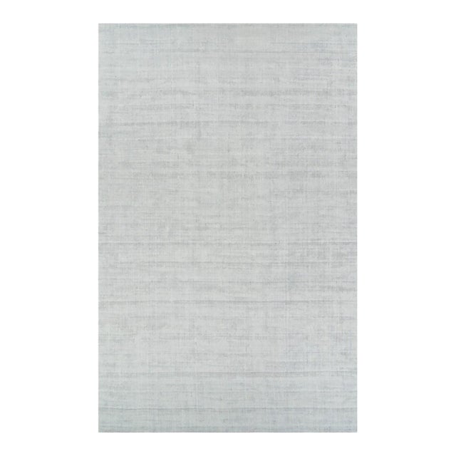 Rug & Kilim’s Oversized Textural Rug in Light Gray and Blue Tones & Striae -12x19 For Sale