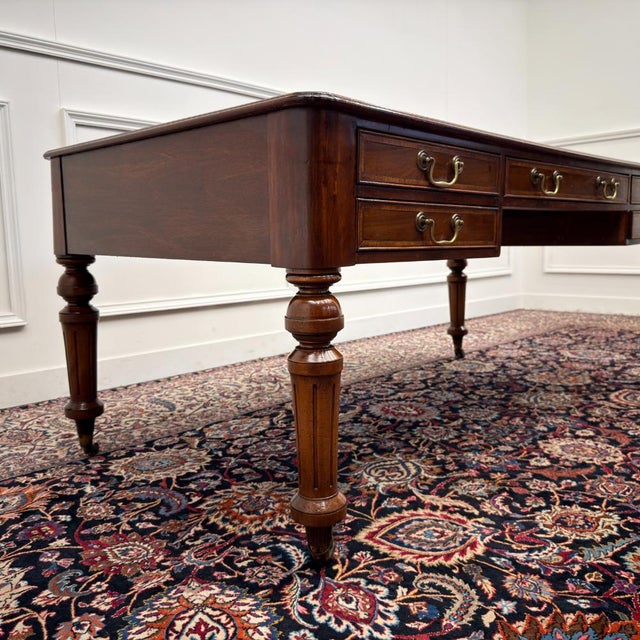 Antique Classic English Writing Desk For Sale - Image 9 of 18