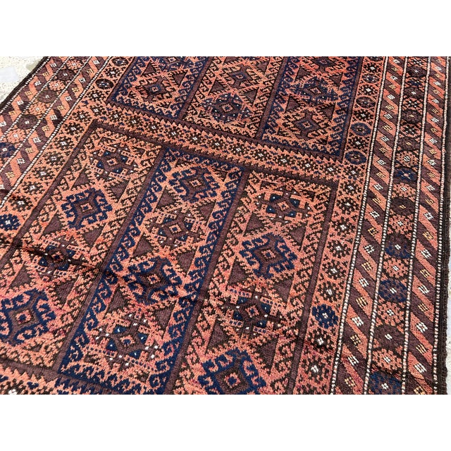 Copper Antique Turkmen Yaqub Khani Hand-Knotted Wool Area Rug - 4'2" X 6'10" For Sale - Image 8 of 12