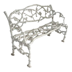 Antique 19th Century American Classical New York Cast Iron Twig & Serpent Garden Bench Signed Janes Beebe Circa 1860