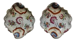Porcelain Bowls with Pink Tulip Decor by Richard Ginori, Italy, 1750s, Set of 2