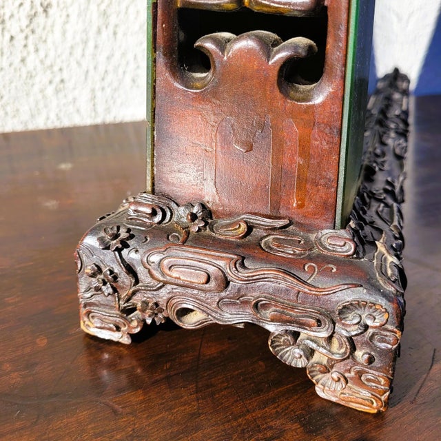 Japanese-Style Mirror in Carved Wood, 19th Century For Sale - Image 12 of 18
