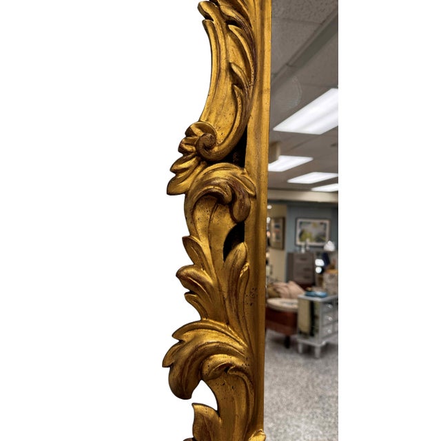 Wood Vintage Carved Giltwood Mirror For Sale - Image 7 of 9