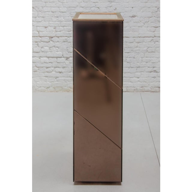 Smoked Mirrored Illuminated Planter attributed to Belgo Chrome, 1970s For Sale - Image 6 of 15