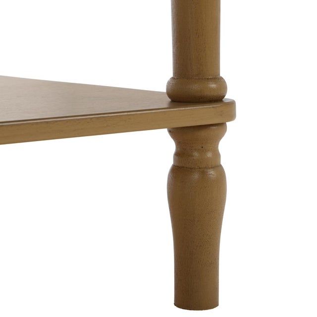 Wood Heaven Scalloped 1 Top Drawer Accnt Table in Desert Brown For Sale - Image 7 of 10