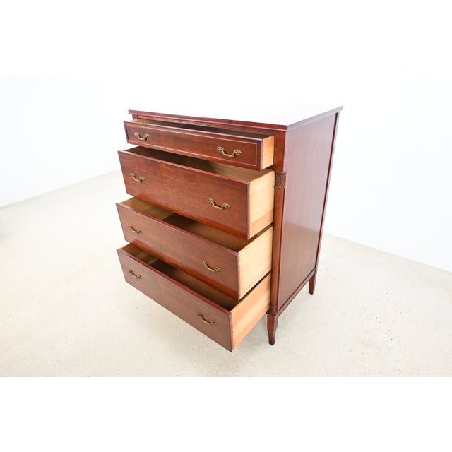 Federal Style Mahogany Highboy Dresser With Fluted Columns by Rway Furniture For Sale In South Bend - Image 6 of 16