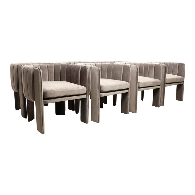 Set of 6 Olivia Gray Dining Chairs For Sale