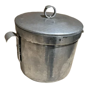 1960s Hammered Aluminum Ice Bucket by b.w. Buenilum
