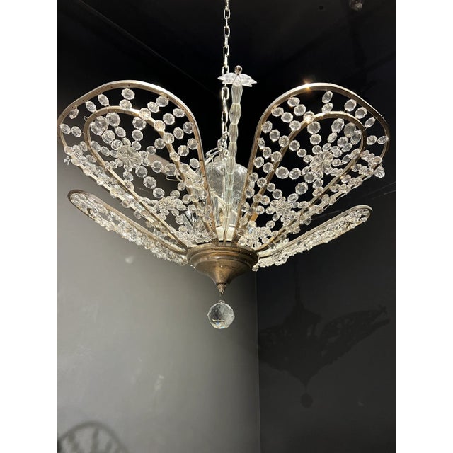 1930’s French Crystal Chandelier For Sale - Image 9 of 9