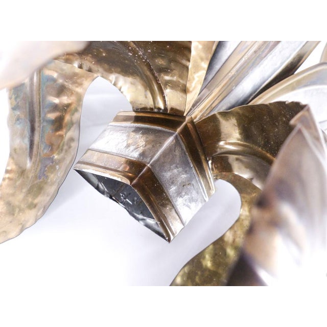 Brutalist Wall Lamp of a Stylized Flower attributed to Richard and Isabelle Faure, 1970s For Sale - Image 10 of 11