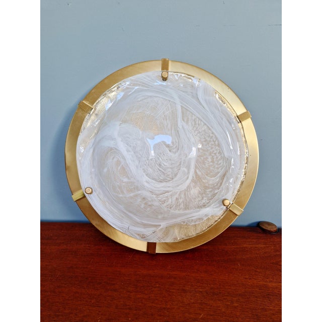 Metal Large Brass and Murano Glass Ceiling Light from Hillebrand Lightning, 1970s For Sale - Image 7 of 18