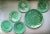 Vintage Sarraguemines Fruit Patterned Green Glaze Serving Platter & Small Plates Set- 6 Pieces For Sale - Image 11 of 13