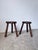 Brown Oak Tripod Stools, 1950s, Set of 2 For Sale - Image 8 of 18