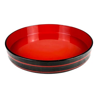 Vintage Yamanaka Black & Red Lacquer Serving Bar Tea Tray Japan For Sale