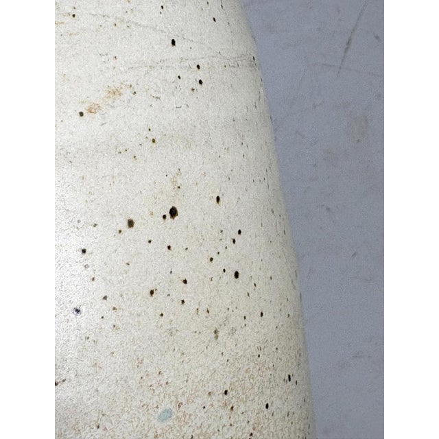 Ceramic French White and Brown Vase, 1950 For Sale - Image 7 of 10