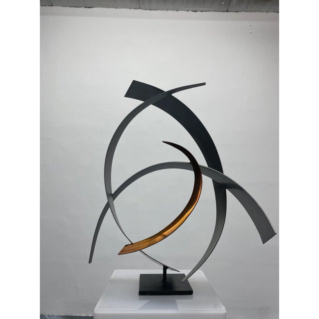 Curtis Jere Artisan House Modern Steel and Copper Sculpture, 2009 For Sale - Image 9 of 10