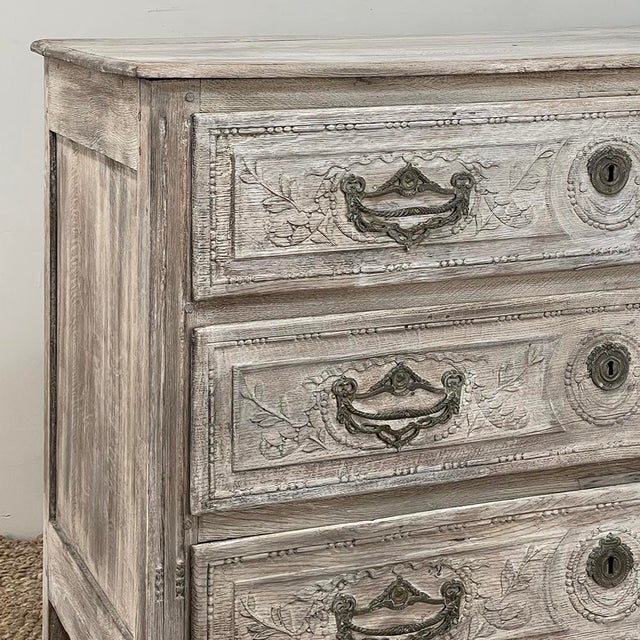 18th Century Country French Whitewashed Commode With Bronze Hardware For Sale - Image 11 of 18